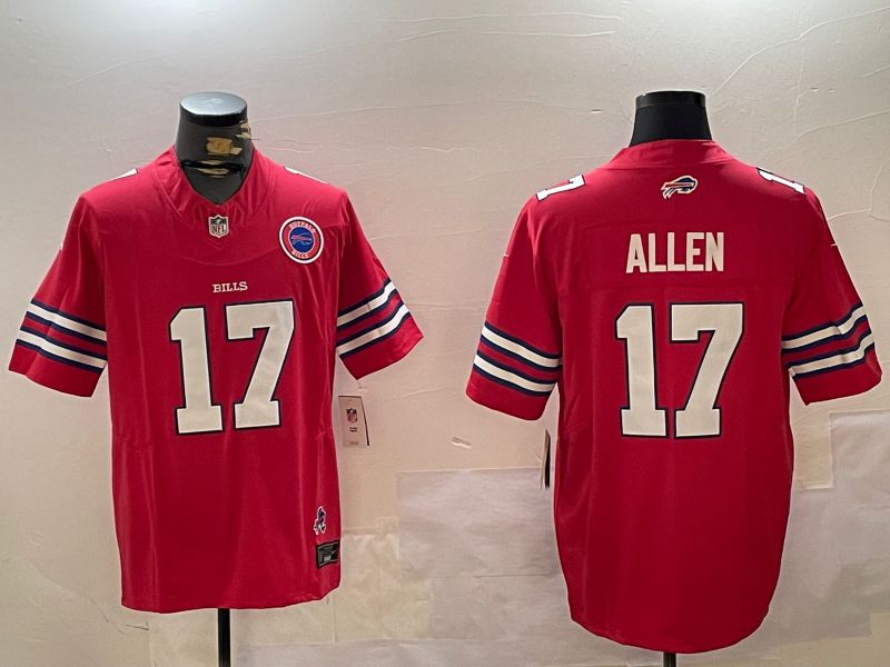 Men Buffalo Bills #17 Allen Red Second generation 2024 Nike Limited NFL Jersey style 3